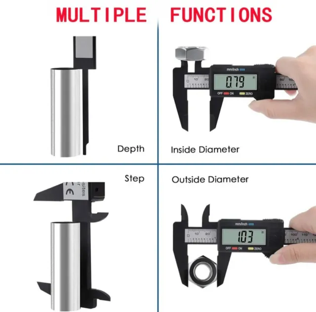 Pied à coulisse Digital Numérique Micromètre 6 pouces en carbone précision 150mm 3