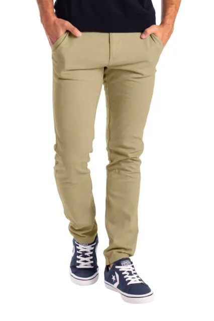 Mens Stretch Skinny Slim Fit Chino Pants Flat Front Casual Super Spandex Trouser 2