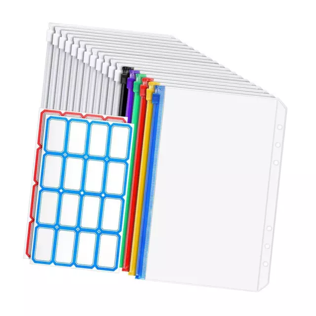 18 Stück A6 Bindertaschen Wasserdichter Geldumschlag für Budget Binder