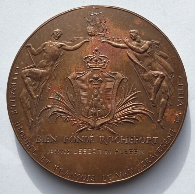 MEDAILLE 1666 1966 / 300 ans fondation ville de Rochefort / Lescan du Plessix