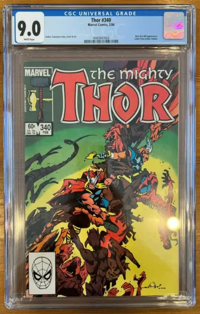 Thor # 340 (Marvel, 1984) CGC 9.0 Beta Ray Bill Walt Simonson Art and Story