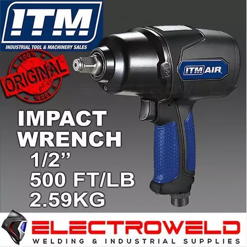 ITM Air Impact Wrench Socket Driver, Twin Hammer, 1/2" Drive Pneumatic TM340-135