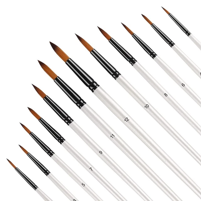 Set di 12 Pennelli per Pittura Acrilica, Pennelli Professionali per Artisti U1J3