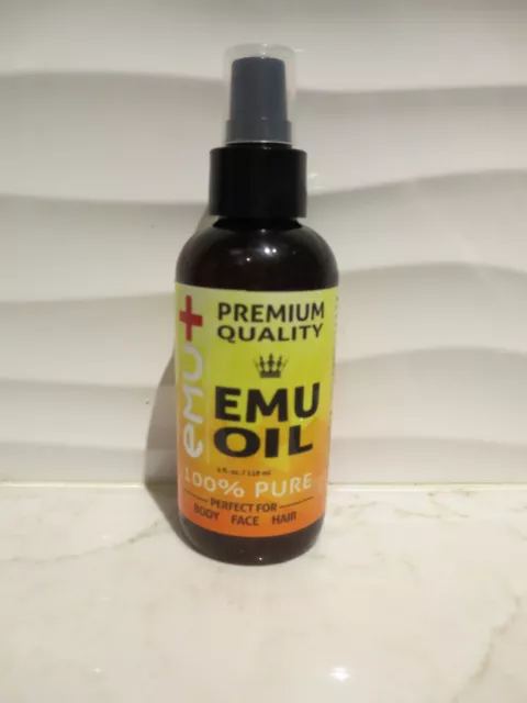 Emu Oil 100% Pure - Large 4oz - Best Natural Oil For Face, Skin, Hair