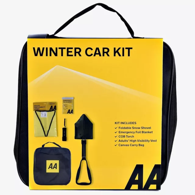 AA Winter Car Kit AA3386 - Folding Snow Shovel, LED Torch, Foil Blanket, Hi-Vis