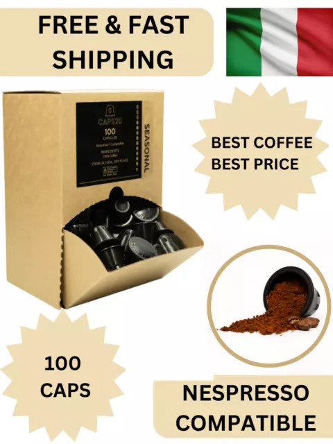 x 100 Pack Nespresso Compatible Capsules Pods Seasonal Espresso Flavoured