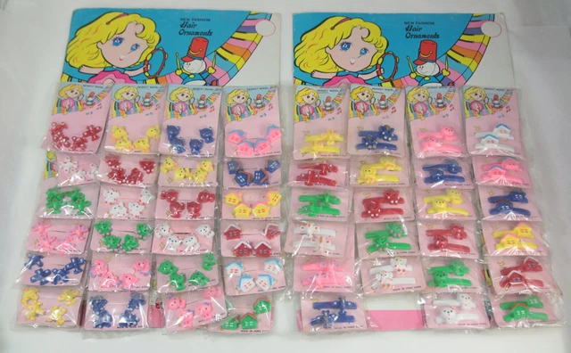Ornamenti per capelli vintage nuova moda 47 bobbles scivoli plastica brillante anni 80 Kawaii