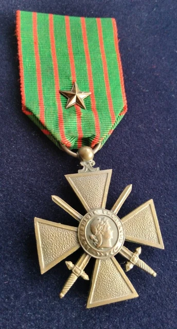 19141918 WW1 FRENCH Croix De Guerre France War Medal Original With