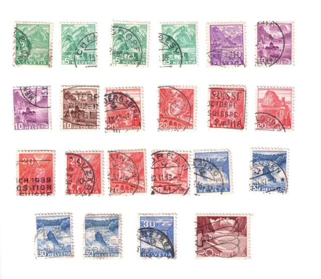 Briefmarken Schweiz Gestempelt Landschaften