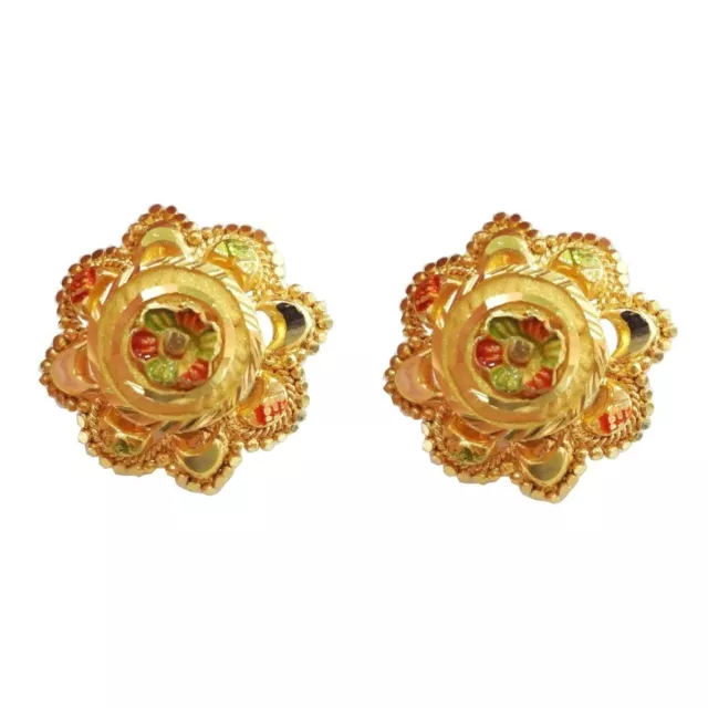 22K/18K Real Certified Fine Yellow Gold Beautiful Stud Earrings