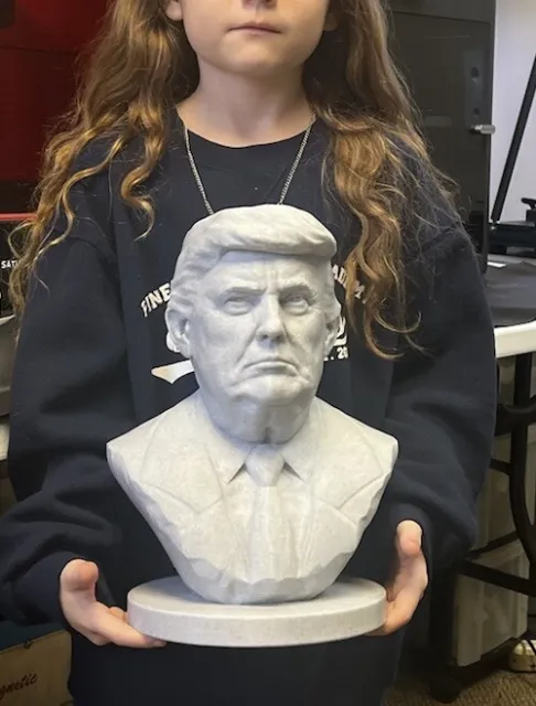 Massively HUGE!  292MM!  President Donald Trump Bust Marble 3d Print Statue