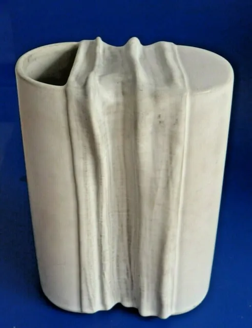 Rosenthal Studio Linie Keramik Design-Vase grau gewellt,  Maße 23,5x16x5cm