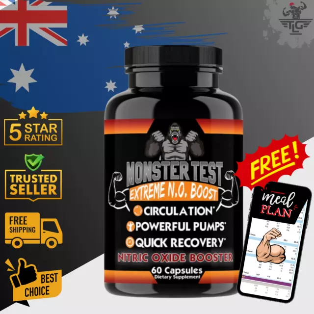 Angry Supplements Monster Test Extreme No Boost - Huge Pumps - Free Meal Plan