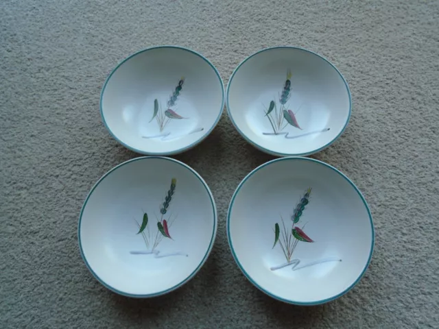 Denby Greenwheat X 4 Oven-Proof  Cereal/Dessert Bowls - Signed