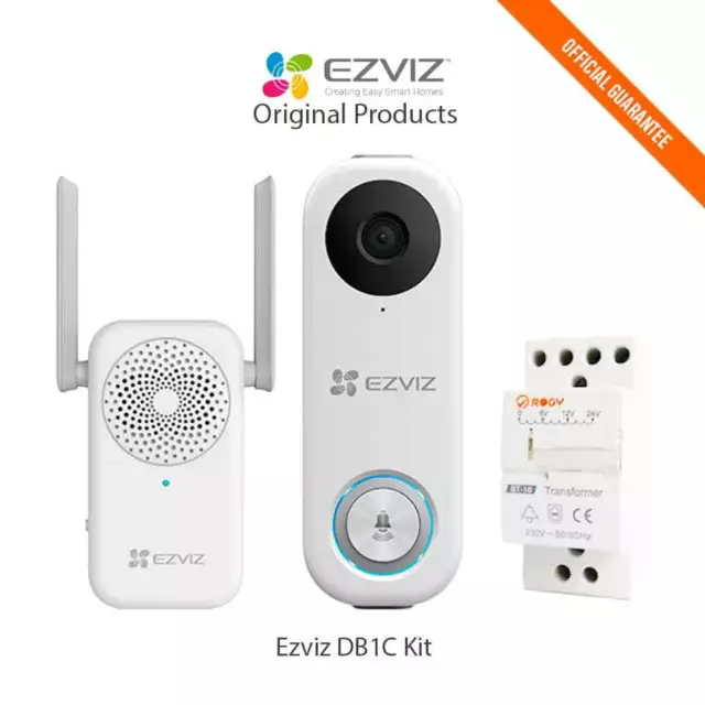 Ezviz DB1C Kit Videoportero WiFi FHD 1080p H.265 Visión nocturna 5m IP65  170°