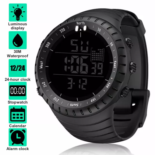 Reloj Digital de Pulsera Impermeable para Hombre Reloj Deportivo Militar Táctico