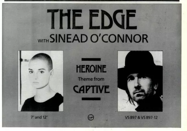 27/9/86PT21 Single Advert 7X11 The Edge With Sinead O'connor. Heroine