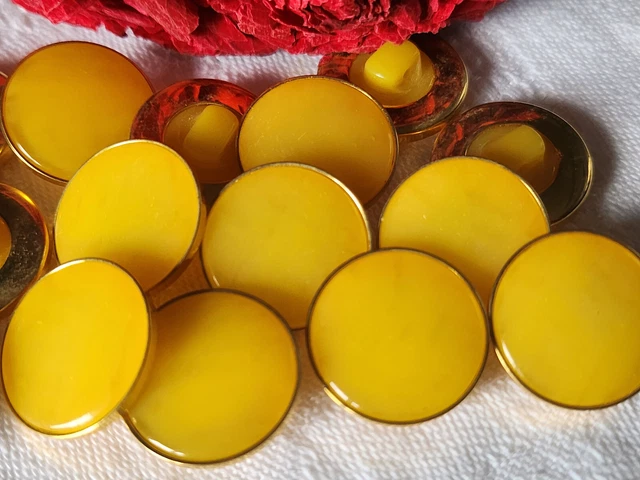 Lot De 5 Boutons Enfant Note De Musique Jaune - 15 Mm, Plastique, Occasion, Parfait Pour Customiser