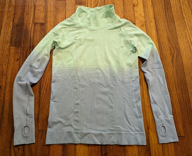 Ivivva Blue Periwinkle/Green Ombre Fly Tech Long Sleeve Sport Turtleneck size 14