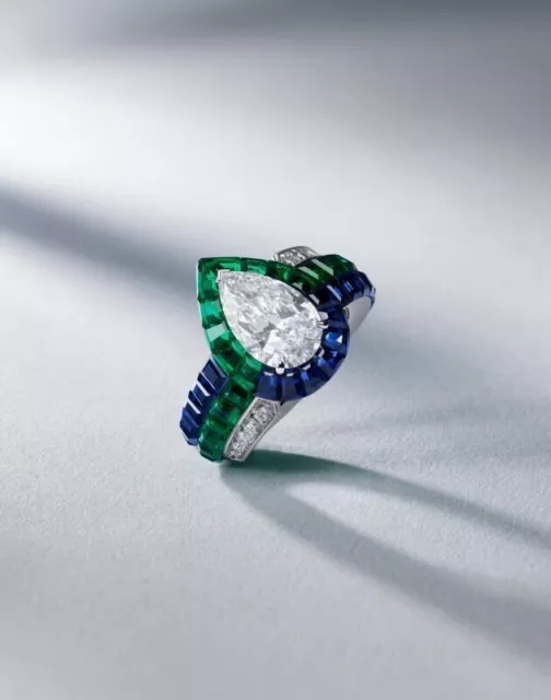 Syn Emerald Lab Sapphire Invisible Setting Ring Handmade Jewelry 925 Fine Silver