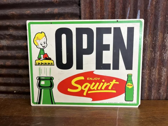 Squirt Soda 1962 Original Open Closed Sign