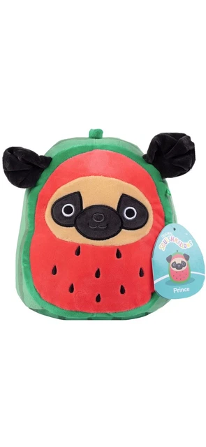 Squishmallow Prince the Pug Dog Watermelon Costume 7 Inch Soft Plush New