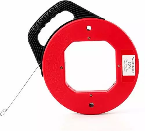 100ft Spring-Steel Fish Tape Reel for Electric or Communication Wire Puller