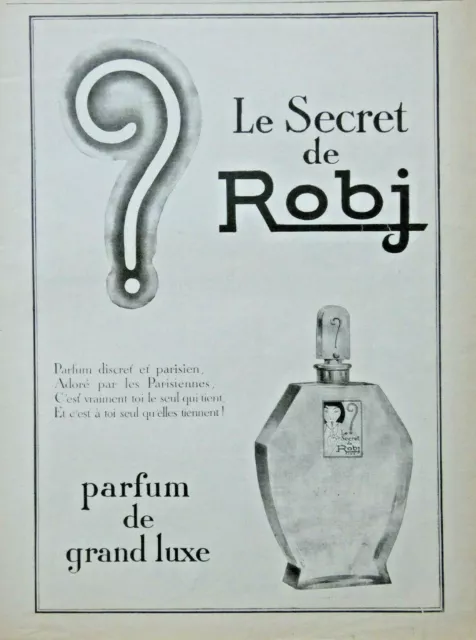 1926 Robj's Secret Press Advertisement Great Luxury Perfume