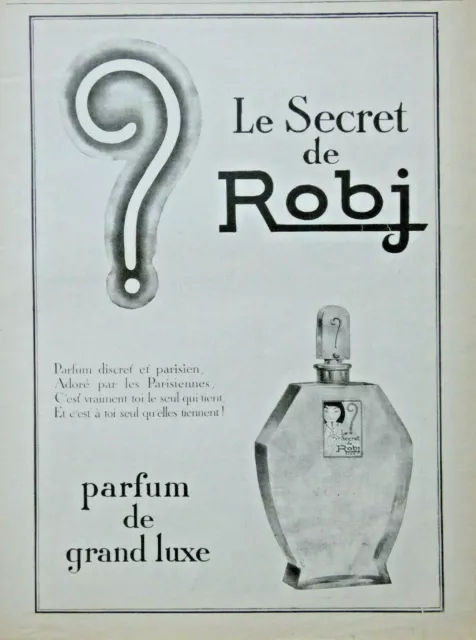 Publicité De Presse 1926 Le Secret De Robj Parfum De Grand Luxe