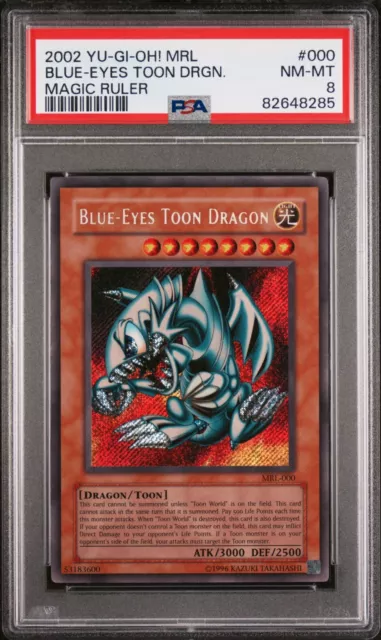 Blue Eyes Toon Dragon MRL PSA 8 Secret Rare #000 Yugioh 2002