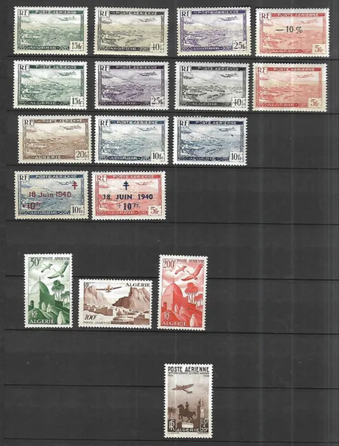 ALGERIE 1946 - 49 Poste Aérienne cat yt n° 1 - 13 ( sauf 12 ) LOT N** MNH