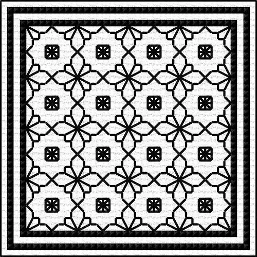 DoodleCraft - Cross Stitch & Blackwork kit - Fridge Magnet Kit - Blackwork - Flo