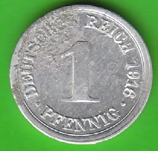 Münze Pfennig Kaiserreich 1 Pfennig 1916 G J. 300 Jahr sehr selten nswleipzig