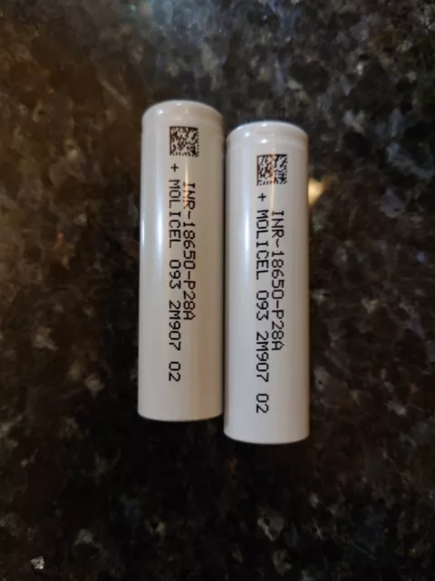 2PCS 100% Genuine Molicel P28A 2800mAh high drain cells