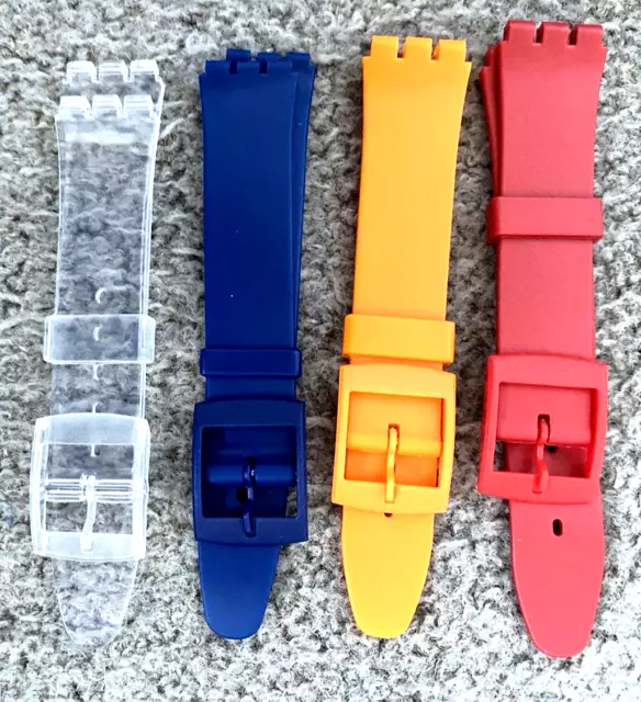 Resin Swatch Replacement Watch Strap Plastic Swatch  - 17mm (20mm) In 5 colours