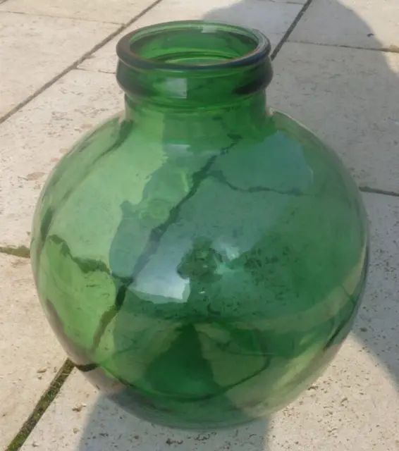 Large Vintage Viresa Green Glass Bottle Garden Terrarium Carboy 35cm tall