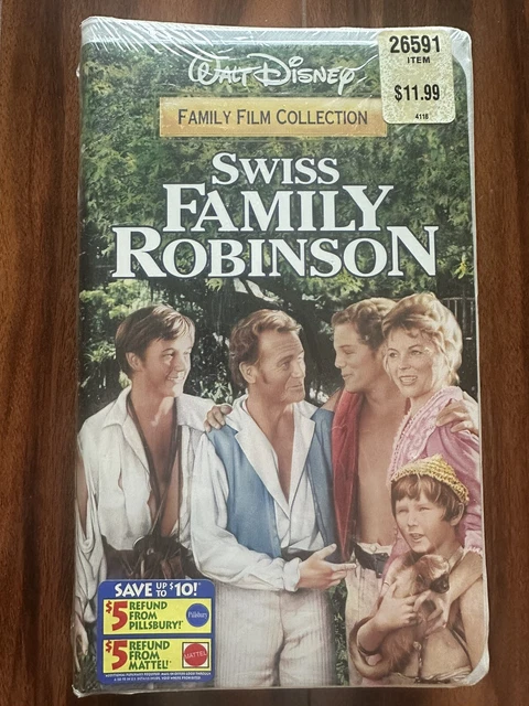 WALT DISNEY SWISS Family Robinson VHS Tape Clamshell Sealed Vintage 80s ...