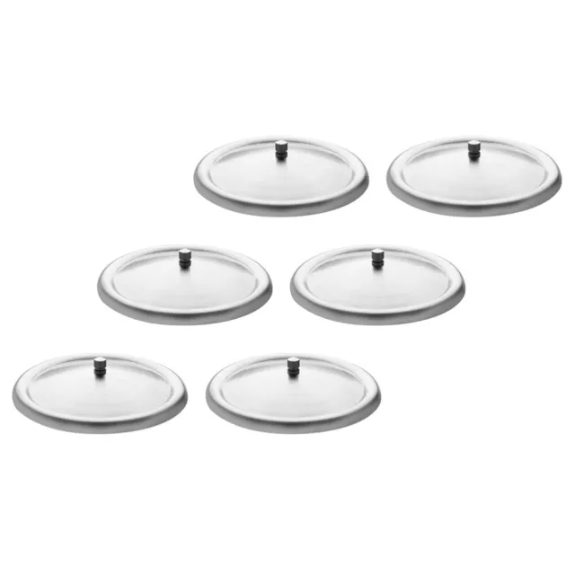 Cabilock 6Pcs Stainless Steel Cup Lids Reusable Drink Covers-LR