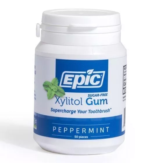 4 x Epic Xylitol Gum Peppermint 50 Pieces Sugar-Free Dental Care Chewing Gum 2