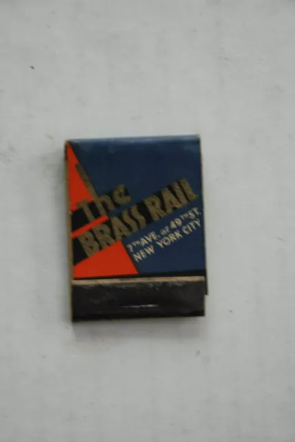 Vintage Full Feature Matchbook The Brass Rail Restaurant New York City 1940's