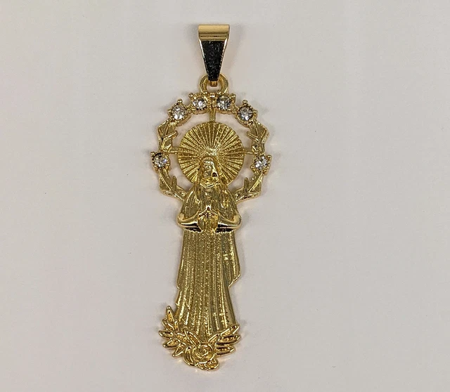 Gold Plated My Lady Virgin Mary Pendant Oro Laminado Virgen de Guadalupe Medalla