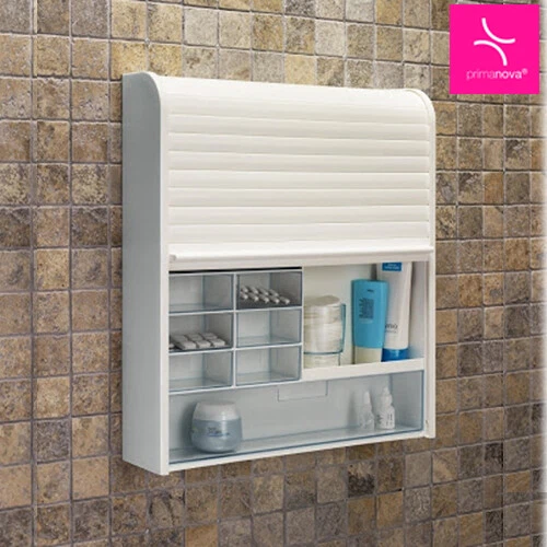 MODERN TAMBOUR SHUTTER Wall Mounted BATHROOM Medicine Drawers