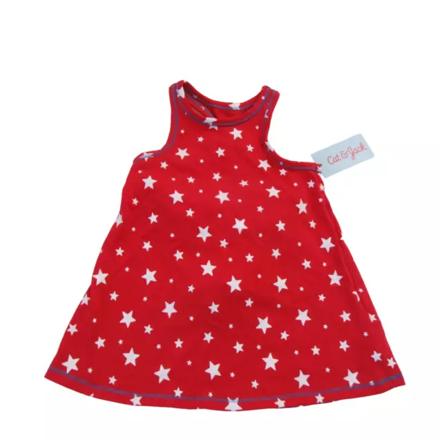 Cat & Jack Baby Girl Size 18M Sleeveless Racerback Dress w/ Brief Stars Red