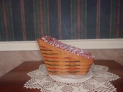 Longaberger 1995 Woven Traditions Small Vegetable Basket Set - Cherry Red Plaid