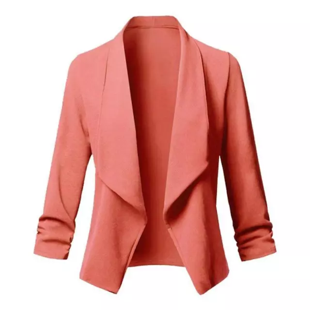 Womens Collar Suit Jacket Coat Blazer Ladies Long Sleeve Cardigan Plus Size 3