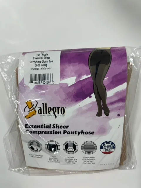 Allegro Essential Sheer Support Pantyhose 20-30 mmHg Compression #32 Tall Nude