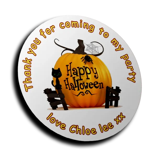 Halloween Personalised Printed Round Stickers - Custom Halloween Party labels