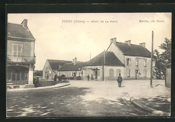 CPA Fours, Hôtel de la Poste 1904