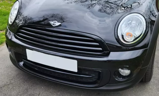 Mini One/Cooper R56, R57, R58, Front Black Gloss Grille Covers, Middle 3 Strips