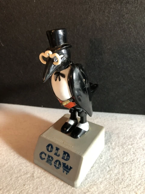 Vintage Original Old Crow Bourbon Whiskey Advertising with Eye Glasses Cane 5.5”